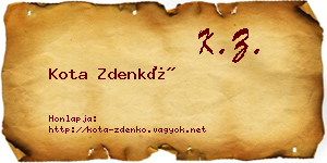 Kota Zdenkó névjegykártya